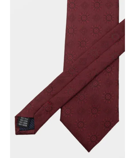 Corbata de Seda Patrón Burdeos| JOHN TWEED 2