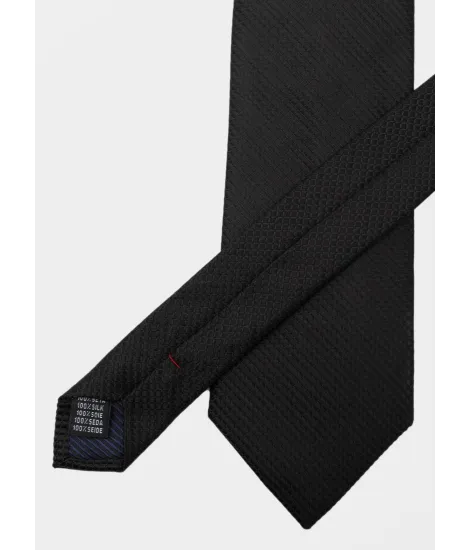 Corbata de Seda Falso Liso Negro| JOHN TWEED 2