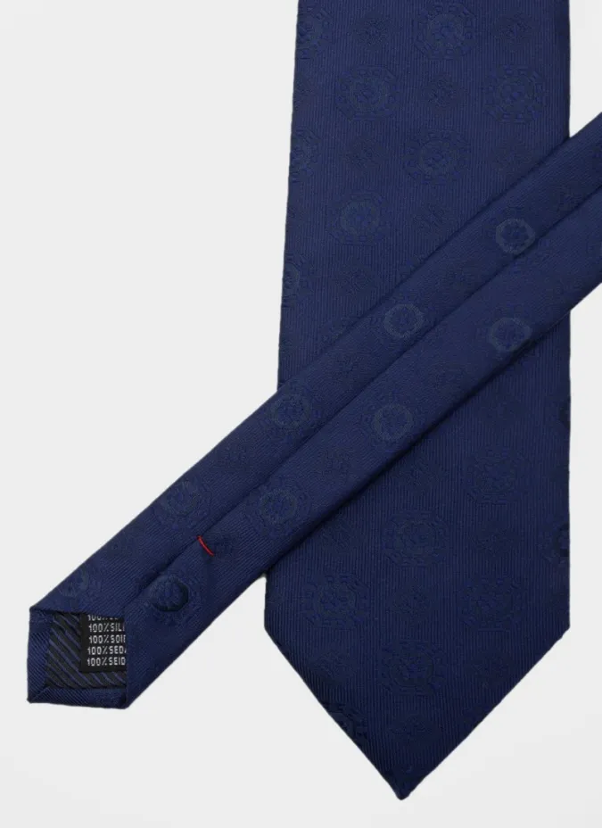 Corbata de Seda Patrón Azul| JOHN TWEED