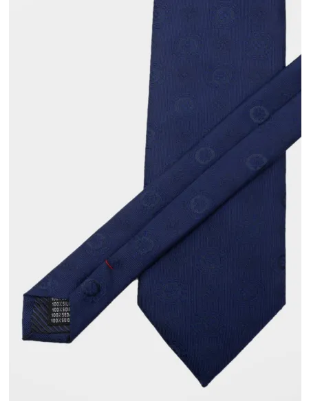 Blue Pattern Silk Tie| JOHN TWEED