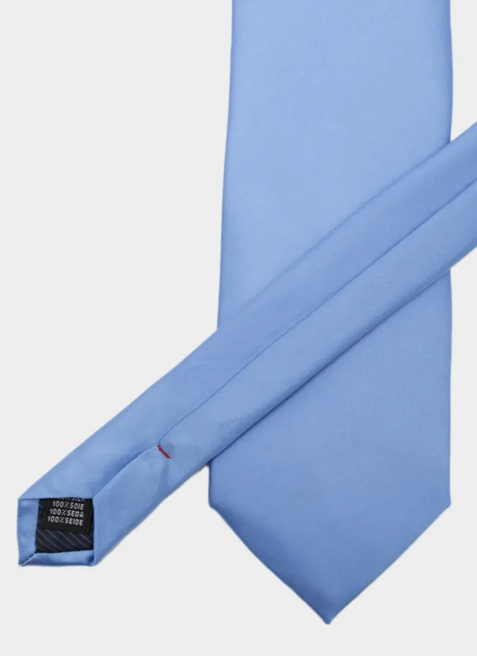 Light Blue Silk Tie| JOHN TWEED