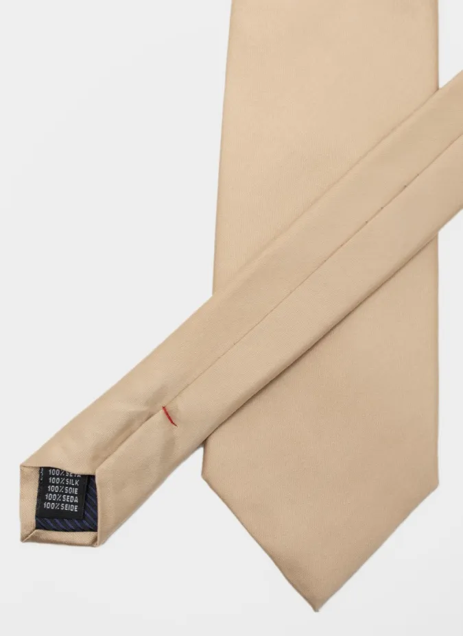 Beige Silk Tie| JOHN TWEED