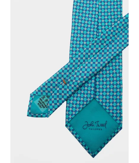 Corbata de Seda Azul Claro com Dibujo | JOHN TWEED 2