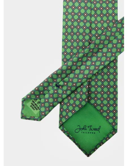 Gravata Verde com Flor Bordeaux| JOHN TWEED TAILORED
