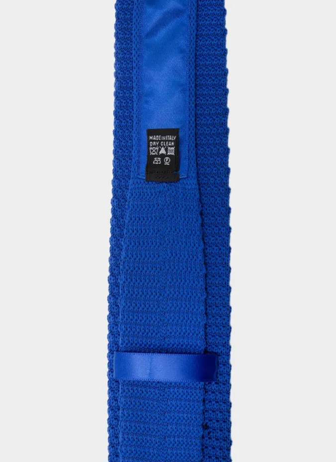 Indigo Blue Silk Knit Tie| JOHN TWEED