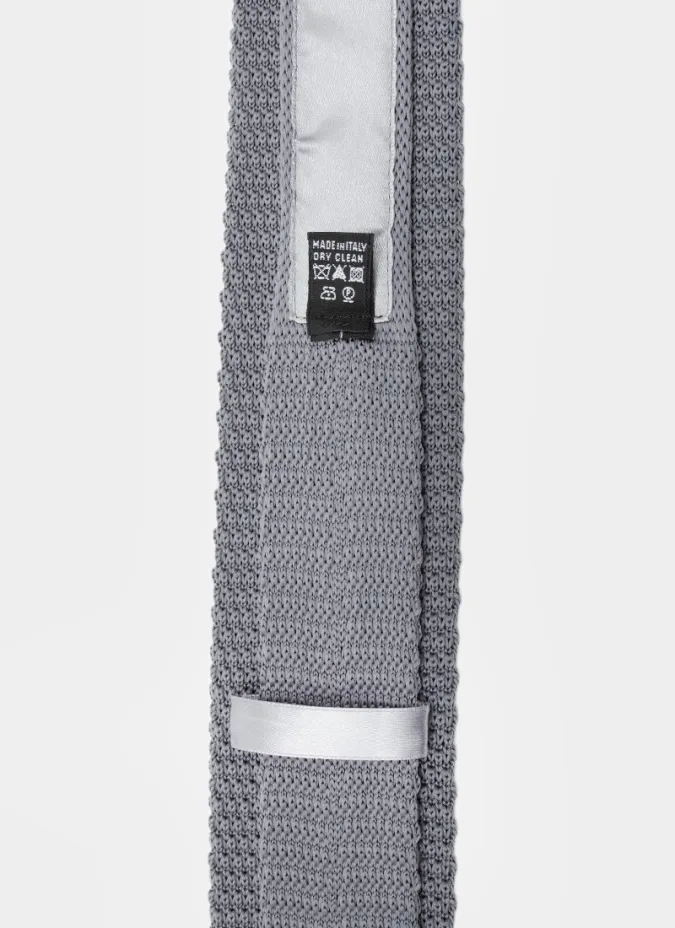 Corbata de Punto Seda Gris| JOHN TWEED