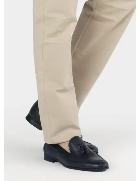 BROWN LEATHER DRIVER SHOE WITH STUD | JOHN TWEED TAILORED