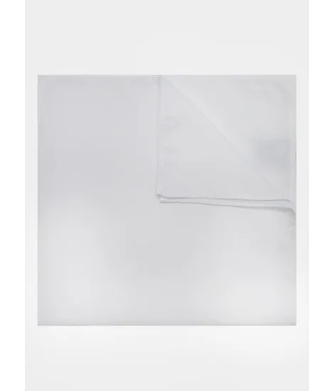 White Silk Pocket Square| JOHN TWEED TAILORED