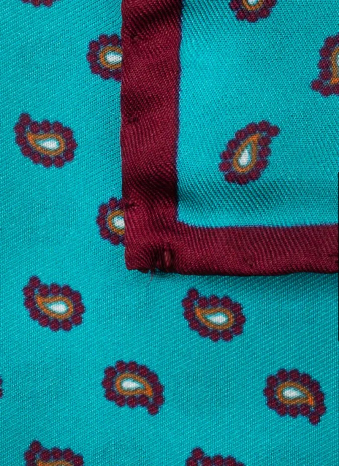 Silk Pocket Square with Pattern| JOHN TWEED TAILORED