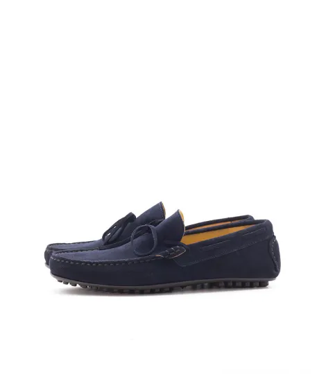 Mocasines Ante Azules Lazo