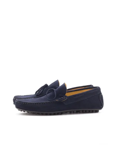 Mocasines Ante Azules Lazo