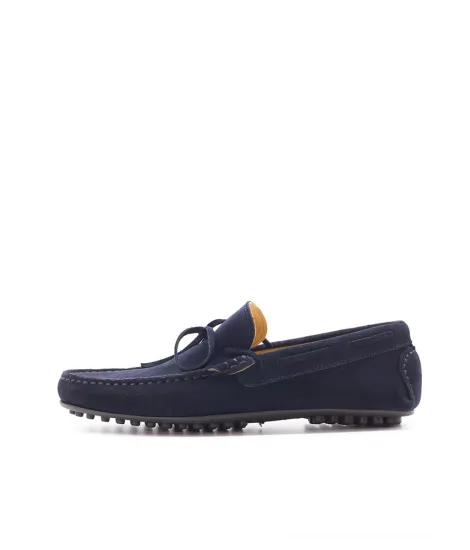 Mocasines Ante Azules Lazo 2