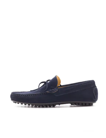 Mocasines Ante Azules Lazo