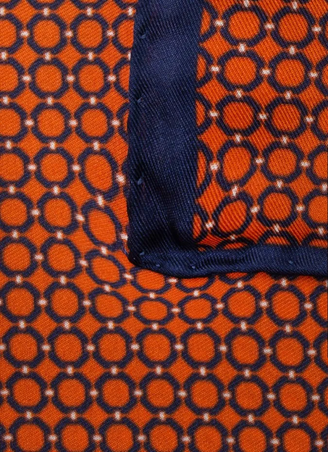 Silk Pocket Square with Pattern| JOHN TWEED TAILORED