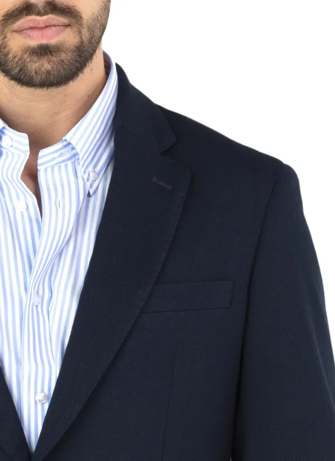 BLUE HERRINGBONE BLAZER| JOHN TWEED TAILORED