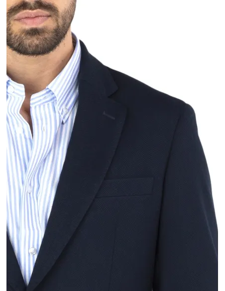 BLUE HERRINGBONE BLAZER| JOHN TWEED TAILORED