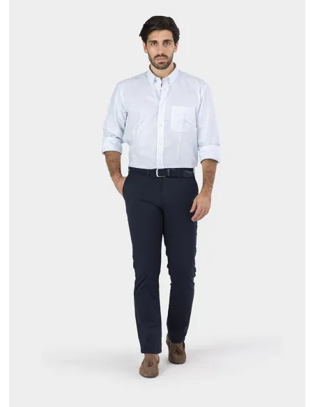 Blue Stripe Cotton Oxford Shirt | Classic Men's Shirts | JOHN TWEED