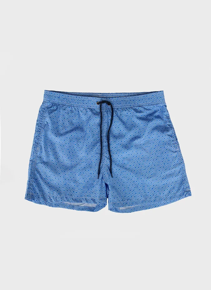 BLUE PATTERN SWIM SHORTS | JOHN TWEED TAILORED