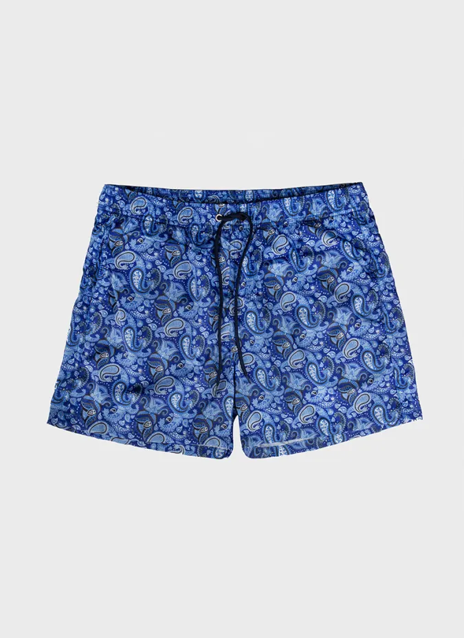 BLUE CORNUCOPIA SWIM SHORTS | JOHN TWEED TAILORED
