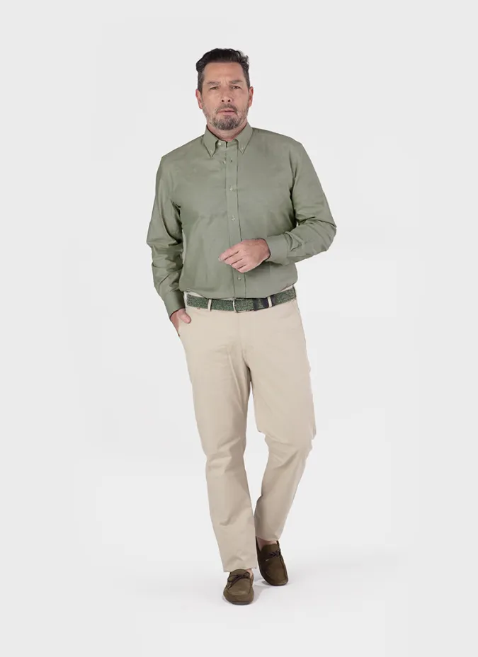 Camisa Sport Tingida Verde | JOHN TWEED TAILORED