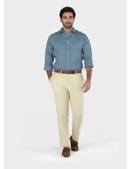 BLUE LINEN SHIRT | JOHN TWEED TAILORED