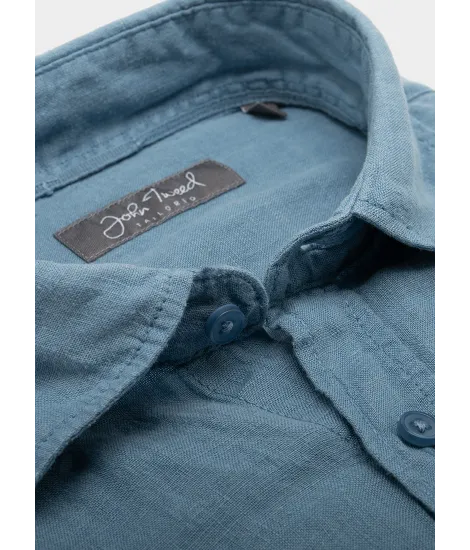 Camisa Lino Azul | Camisas Sport Hombre | JOHN TWEED 2