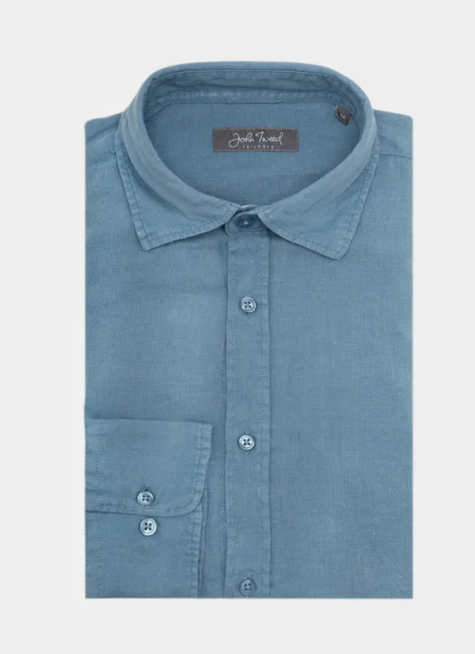 Camisa Linho Azul | JOHN TWEED TAILORED