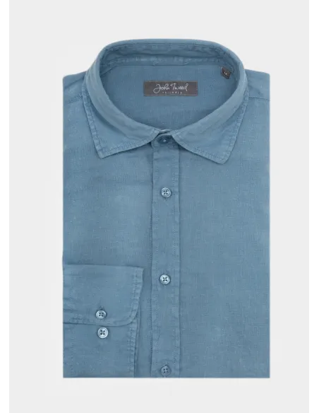 BLUE LINEN SHIRT | JOHN TWEED TAILORED