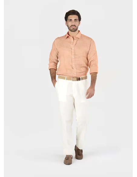 CORAL LINEN SHIRT | JOHN TWEED TAILORED