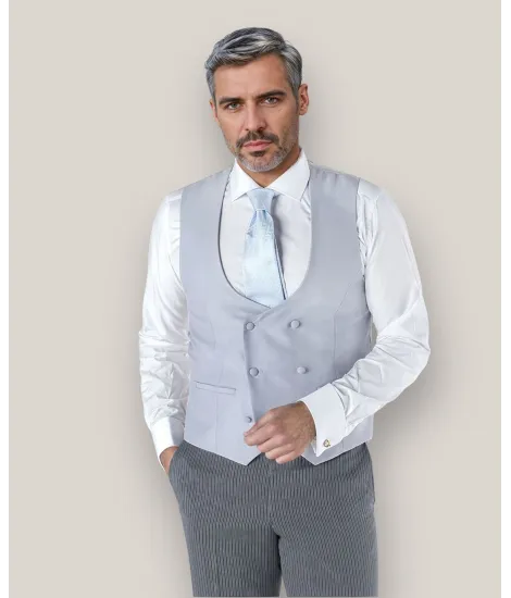 Chaleco de Chaqué Cruzado Gris| JOHN TWEED 2