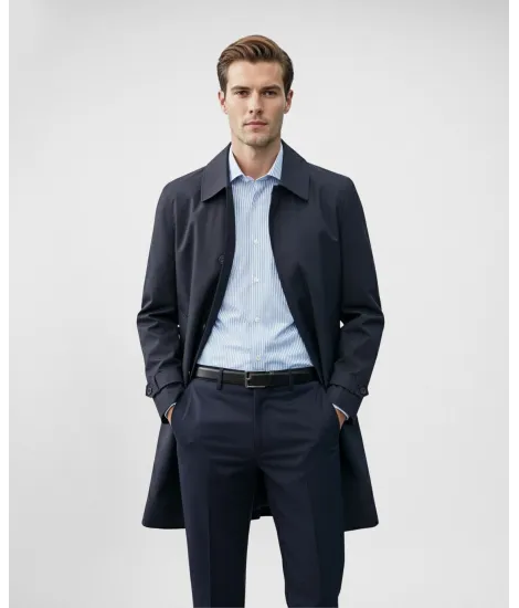 Blue Trench Coat| JOHN TWEED TAILORED