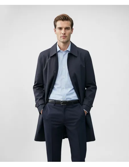 Blue Trench Coat| JOHN TWEED TAILORED