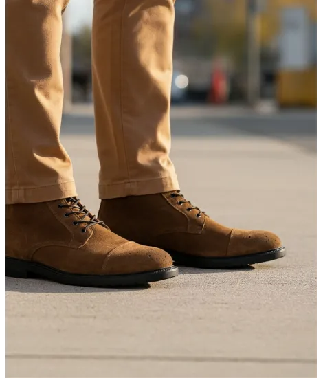Cópia de Bota Camurça Camel Com Picotado | JOHN TWEED TAILORED