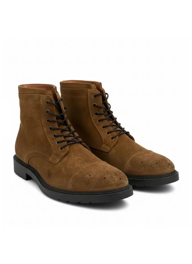 Botines Ante Marrón | Botines con Cordones | JOHN TWEED
