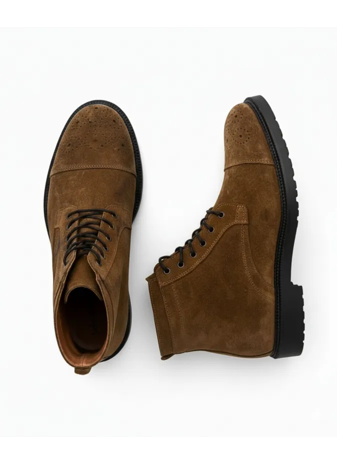 Botines Ante Marrón | Botines con Cordones | JOHN TWEED