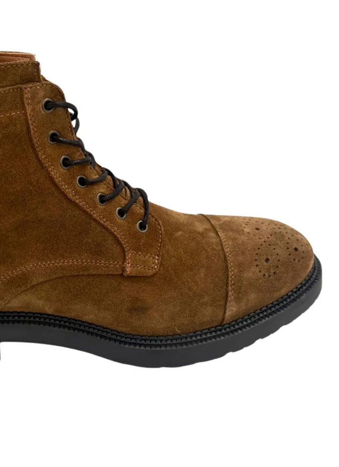 Botines Ante Marrón | Botines con Cordones | JOHN TWEED