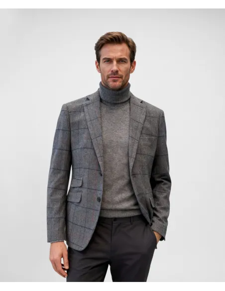 Grey Wool Blazer with Checks| JOHN TWEED TAILORED