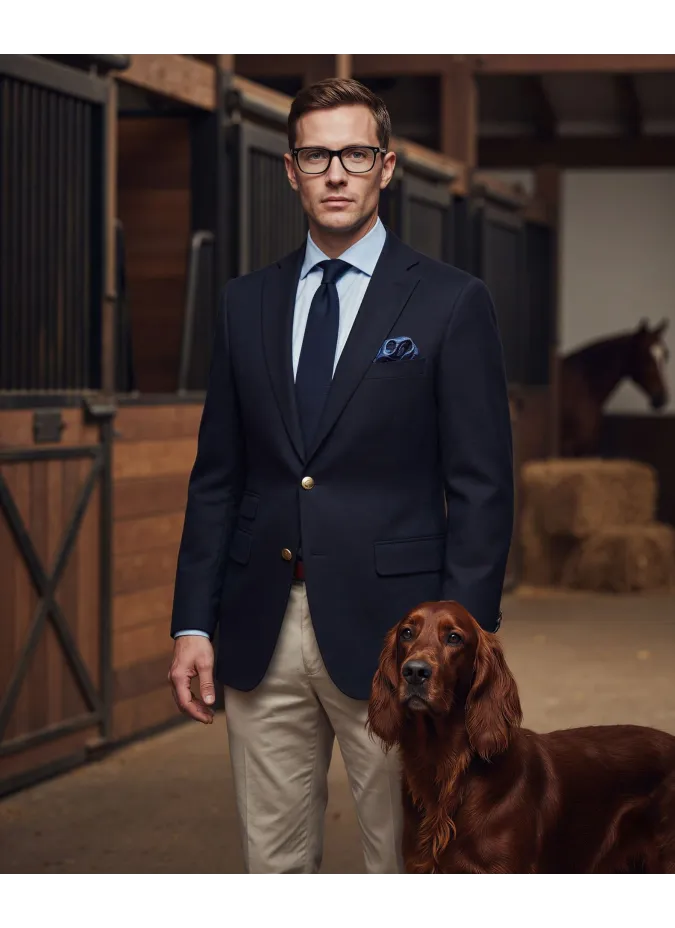 BLUE CASHMERE BLAZER | JOHN TWEED TAILORED