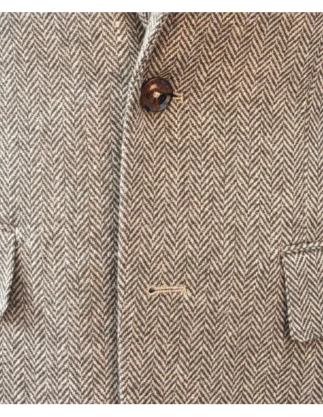 Beige Herringbone Blazer| JOHN TWEED TAILORED