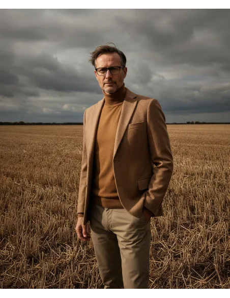 CAMEL CASHMERE BLAZER | JOHN TWEED TAILORED