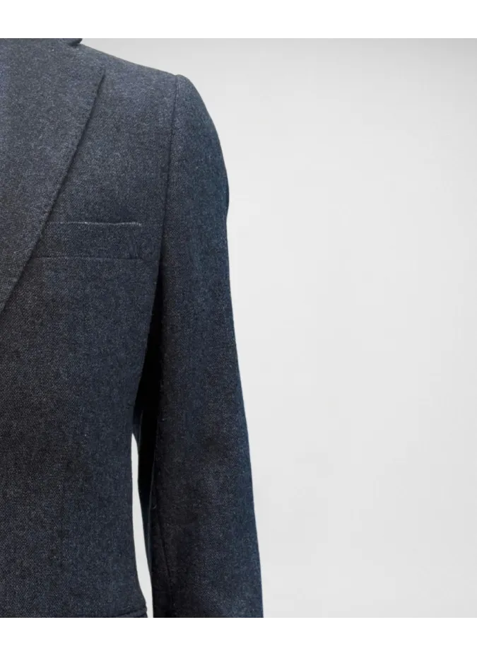 Blue Plain Weave Wool Blazer| JOHN TWEED TAILORED