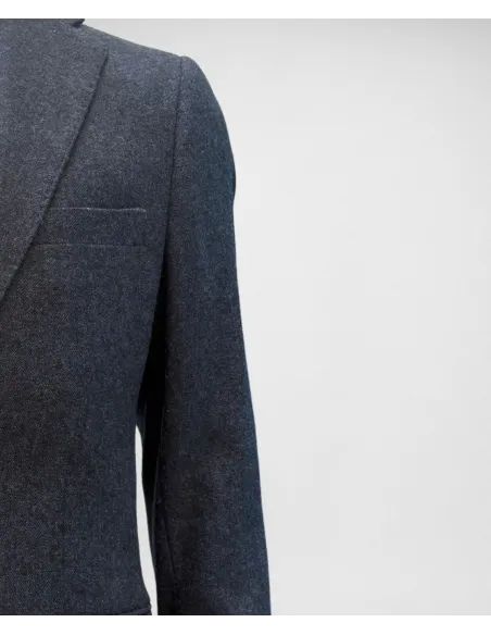 Blue Plain Weave Wool Blazer| JOHN TWEED TAILORED