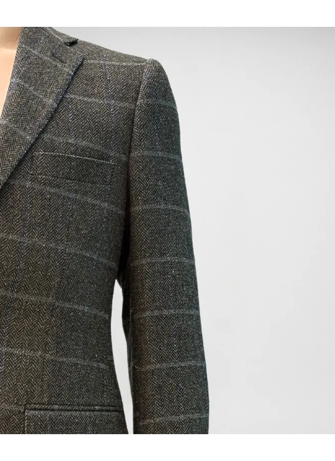 Blazer Espinha Verde com Quadros | JOHN TWEED TAILORED