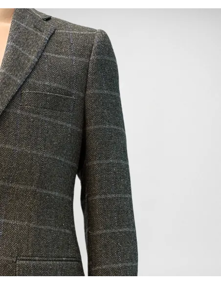 Blazer Espinha Verde com Quadros | JOHN TWEED TAILORED