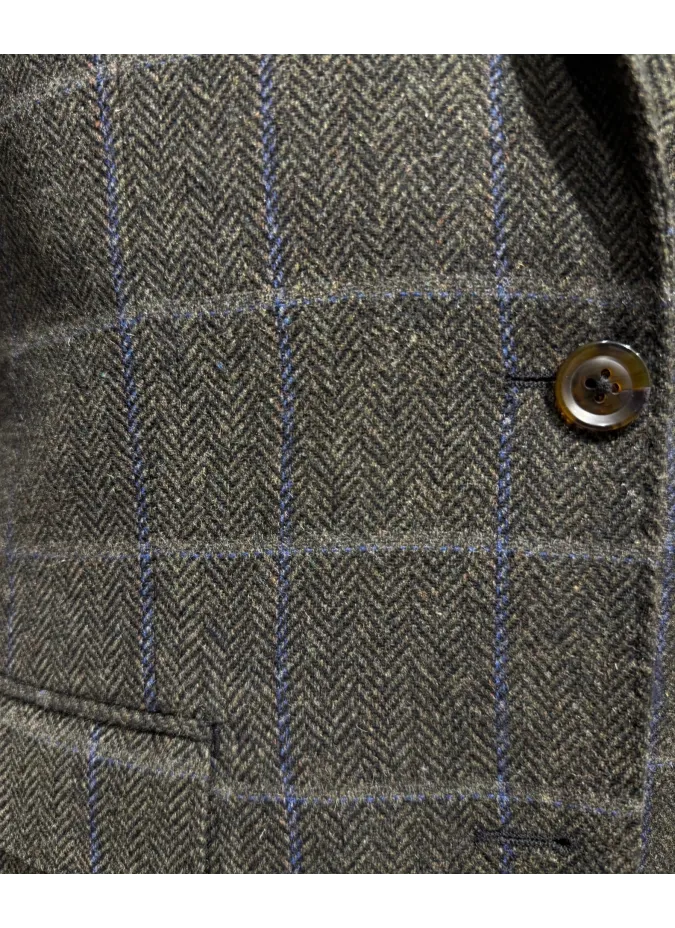 Blazer Espinha Verde com Quadros | JOHN TWEED TAILORED