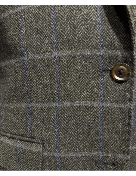 Blazer Espiga Verde con Cuadros| JOHN TWEED