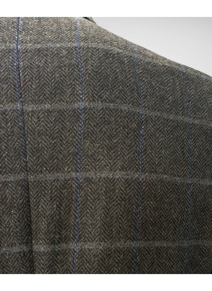 Blazer Espiga Verde con Cuadros| JOHN TWEED