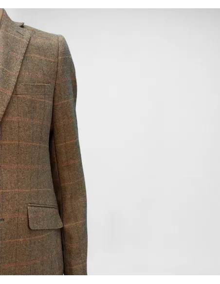 Blazer Espinha Castanha Com Janela| JOHN TWEED TAILORED