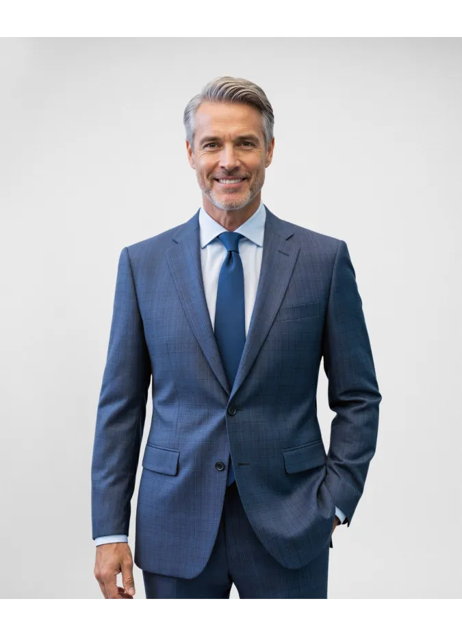 Traje Príncipe de Gales Azul| JOHN TWEED