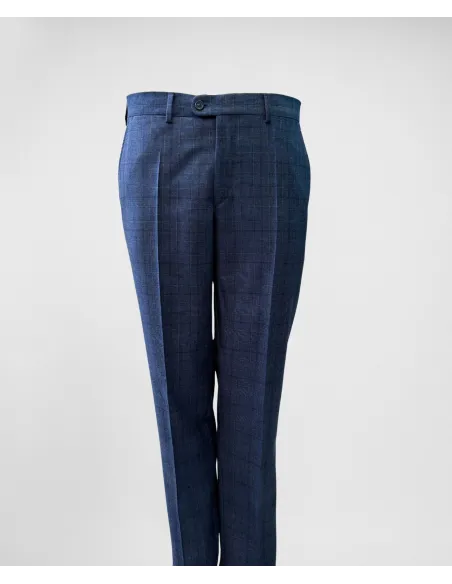 Fato Principe de Gales Azul| JOHN TWEED TAILORED